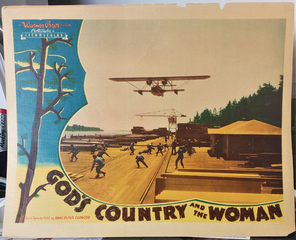 "God's Country and the Woman", USA, 1937. Original Lobbycard with Seaplane