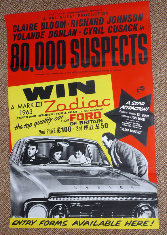 80,000 Suspects, Original UK Movie Poster 1963