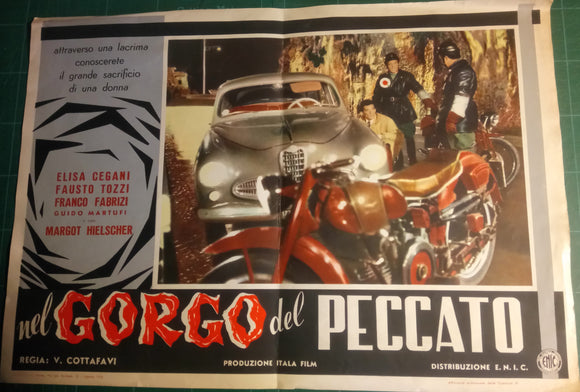 Italian Movie Poster, 1954. Alfa Romeo, Moto Guzzi