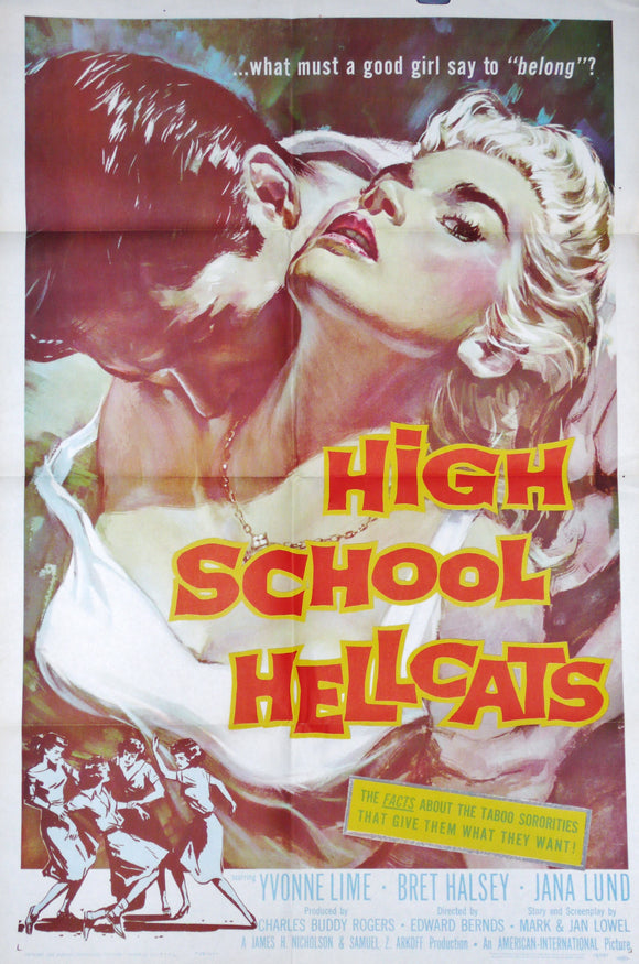 high school hellcats original us movie poster 1958