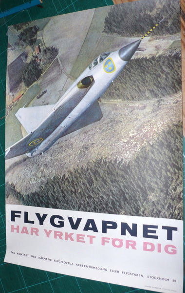 Original Poster Swedish Air Force Recruitment Poster