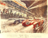 Lithograph, Le Mans 1954 Ferrari, Panhard