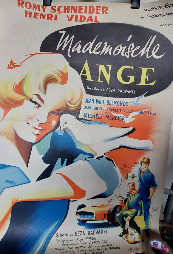 Mademoiselle Ange - Original French Movie Poster, 1959 - Romy Schneider, Jean Paul Belmondo