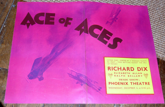 Ace of Aces, 1933 Original Cinema Trade Ad.