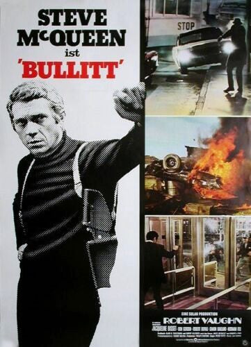 BULLITT - Steve McQueen, Mustang, 1974 Re-Release, Germany