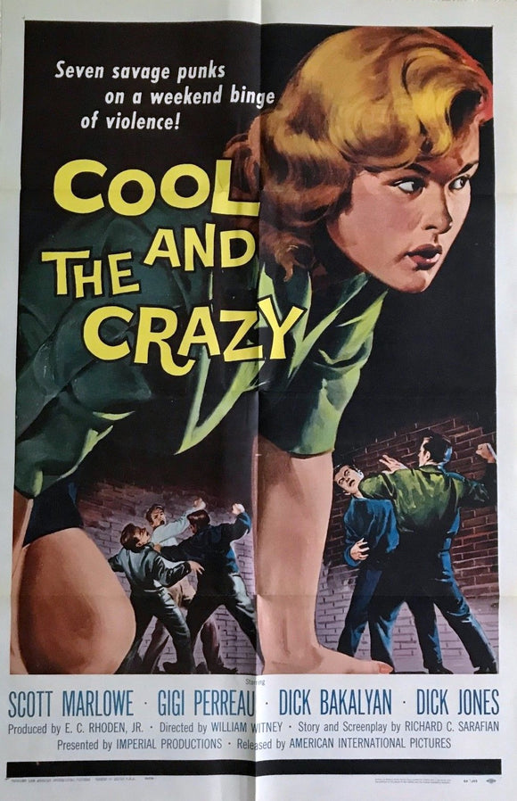 The Cool and the Crazy, Original US Movie Poster, 1958