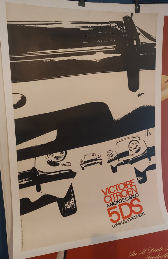 Citroen DS - Monte Carlo Rally 1963. Original Showroom Poster.