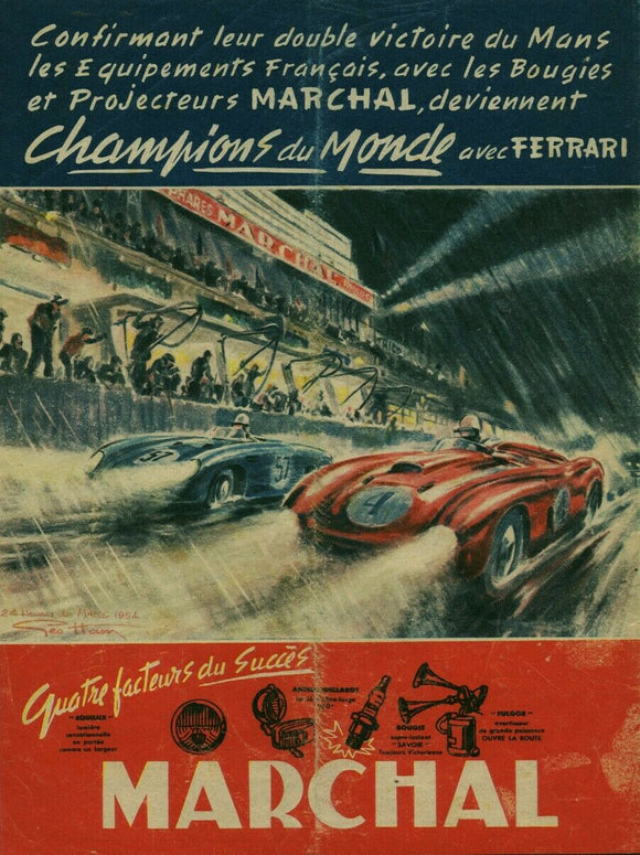 Ferrari Racing Retro Art Poster Maison Phenix High-Quality Art Print 22in x  17in