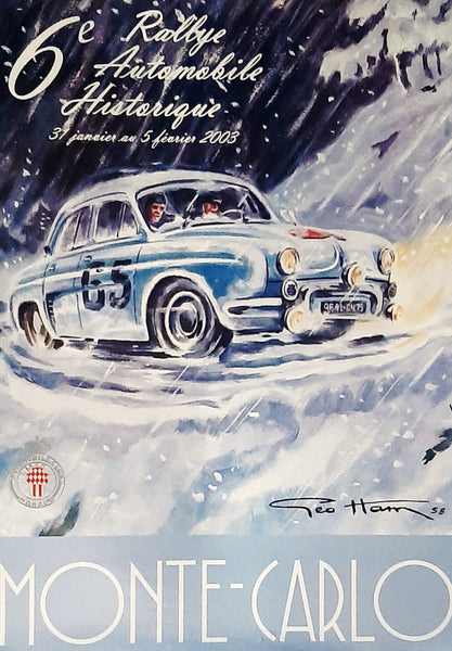Original Poster 2003 Rallye Automobile Historique, Renault Dauphine, Geo Ham