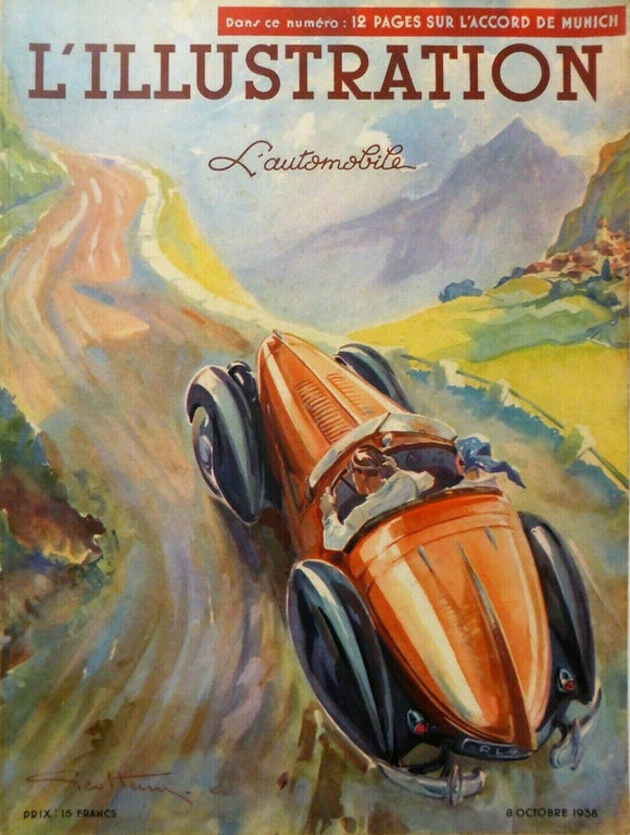 L'Illustration, Oct, 1938. Automobile Special, Geo Ham Cover