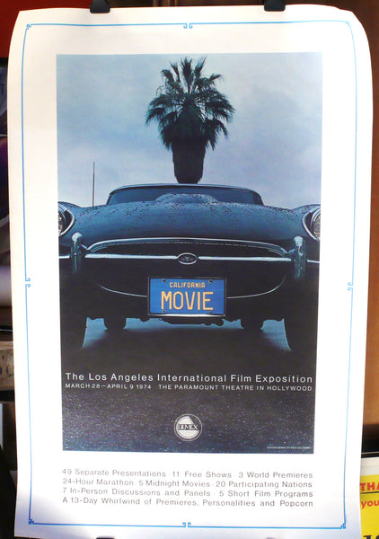 LA Film Festival 1974, Jaguar E-Type Original Poster