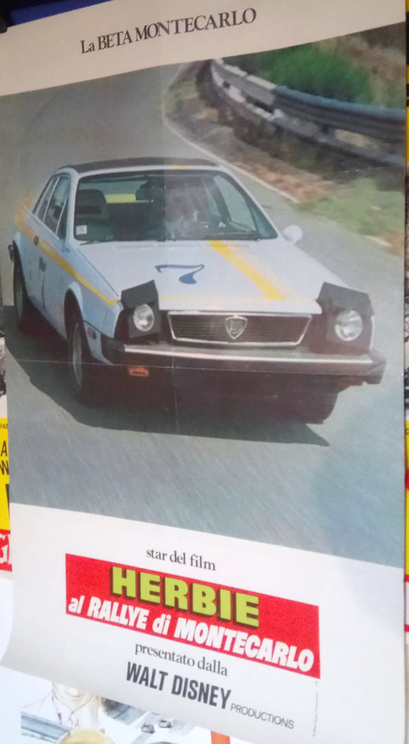 Herbie - Monte Carlo. Lancia. Rare Original Movie Poster.