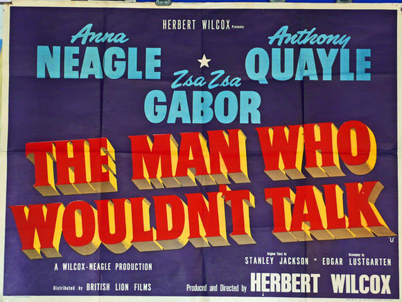The Man Who Wouldn't Talk  UK Quad 1958