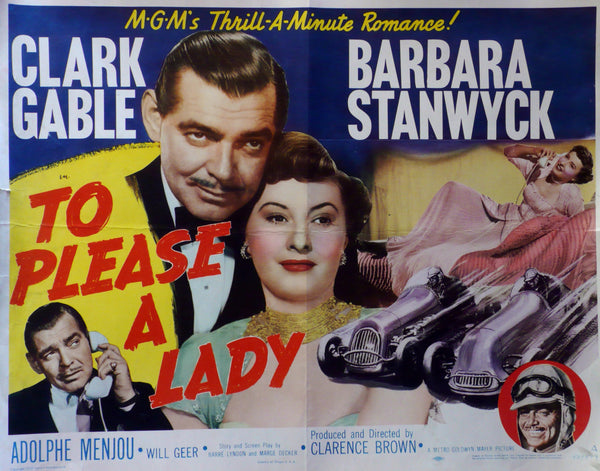 To Please a Lady - Original US Movie Poster, 1950, Indianapolis