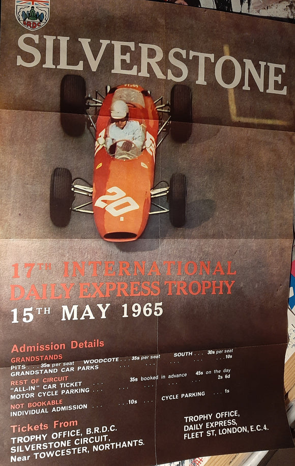 Silverstone, Daily Express Trophy 1965. Original Poster, Ferrari