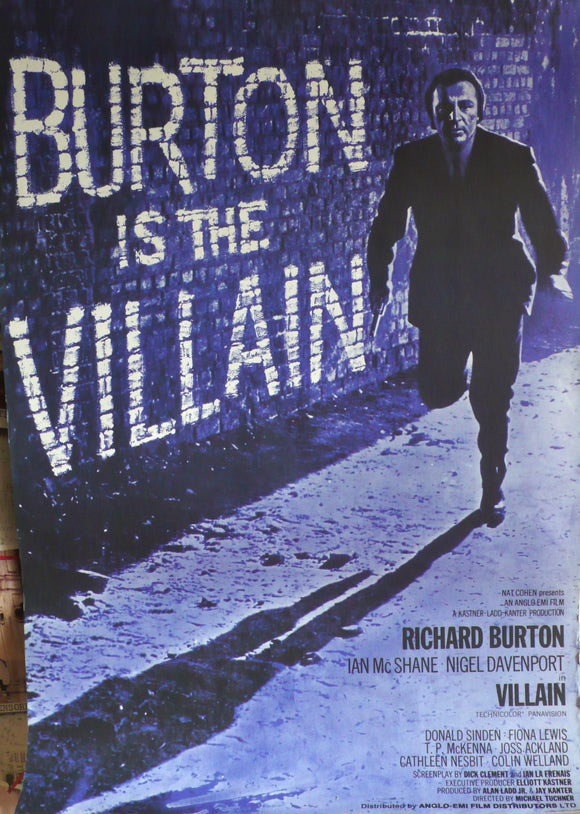 Villain - Richard Burton. Original UK Movie Poster, 1971